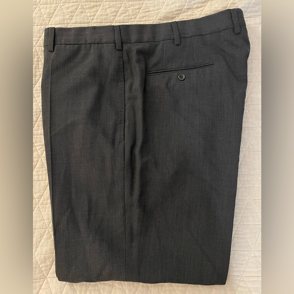 INCOTEX Made in Italy Super 120's Wool Flat Front Trouser in Gray Size 38 $545